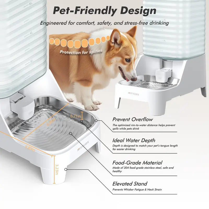Pet Water Fountain with Stainless Steel Bowl