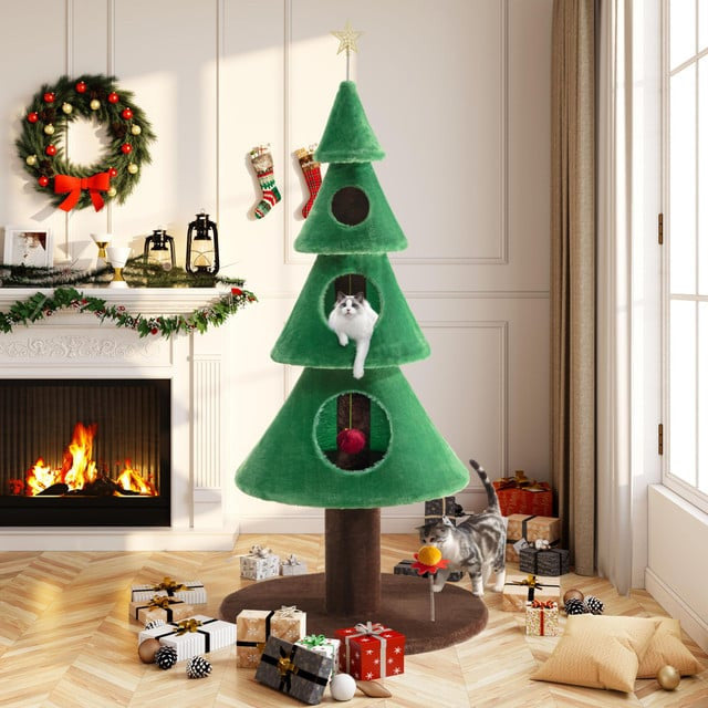 Cat Christmas Tree House